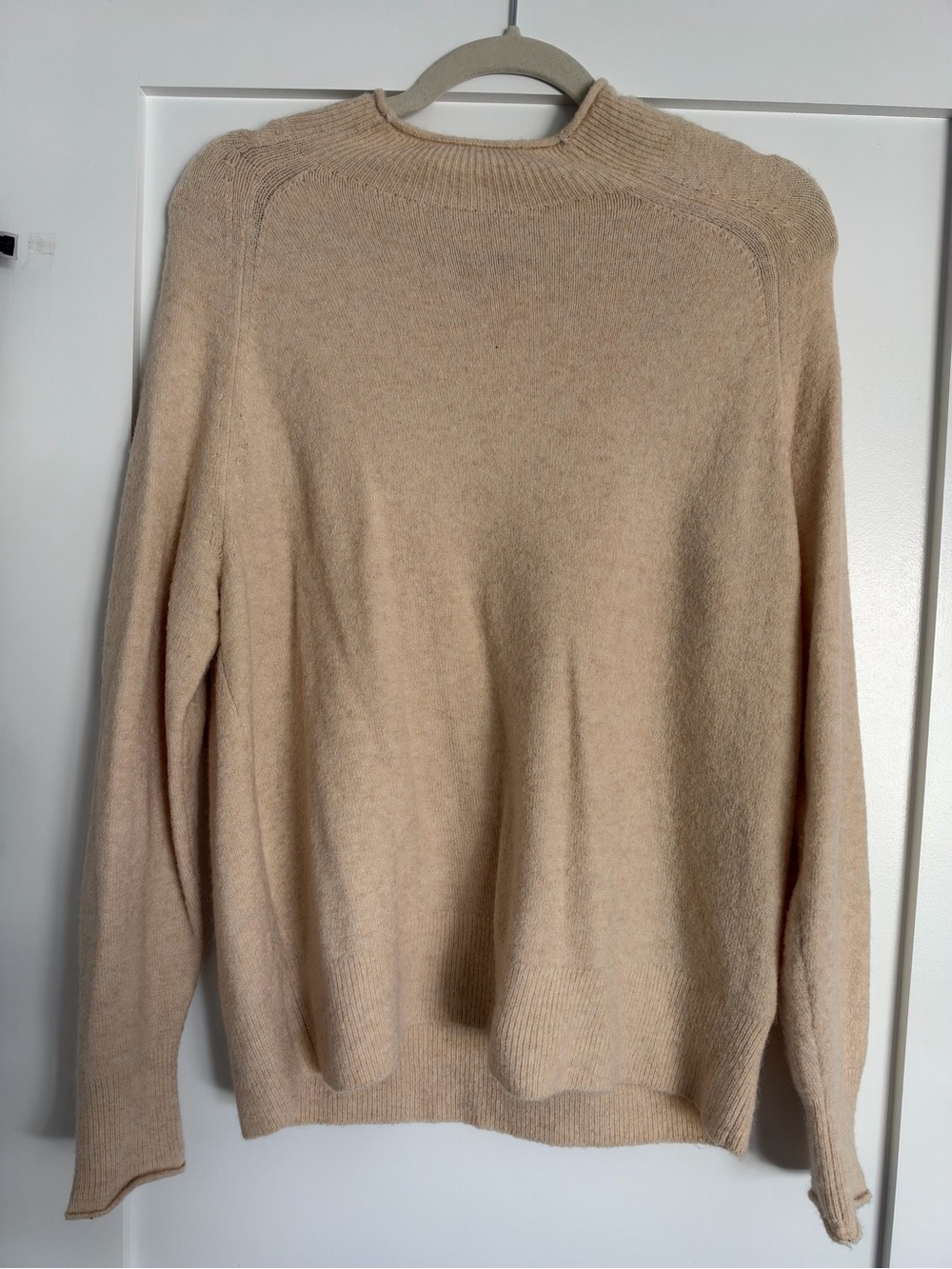 J. Crew Women's Scoopneck Cashmere-Blend Sweater in Light Beige